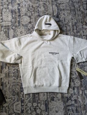 Fear of God Essentials Hoodie Light Oatmeal XXS New w/ Tags Oversized Pullover
